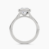 Solitaire With Thin Bezel Setting And Plain Double Shank, front view