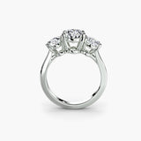 Three-Stone With Oval Side Stones, front view