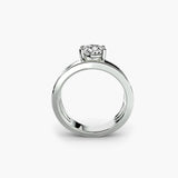 Solitaire With Wide Pavé Band, front view