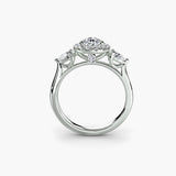 Halo With Pear Side Stones, front view