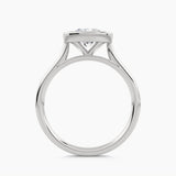 Solitaire With Thin European Bezel Setting And Plain Shank, front view