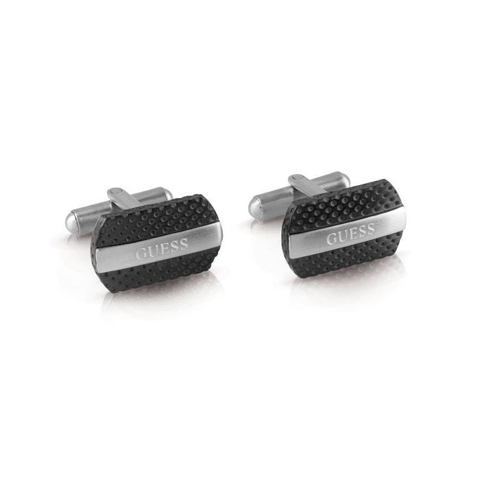 guess stainless steel black cufflinks