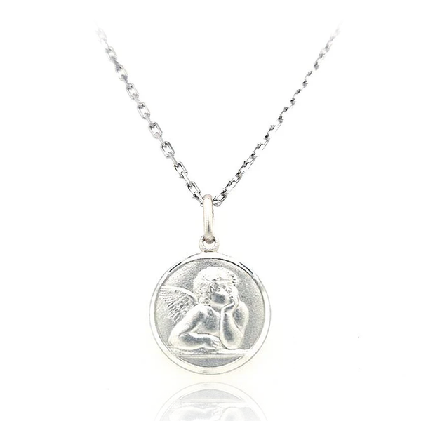 Sterling Silver Guardian Angel Medal (Large)