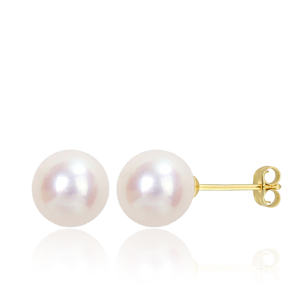 noriko pearls yellow gold studs simple earrings