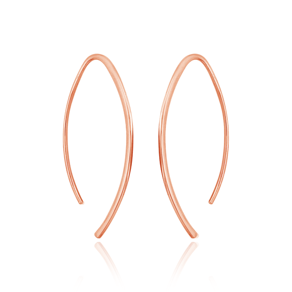 ROSE GOLD PULL THROUGH HOOPS earrings