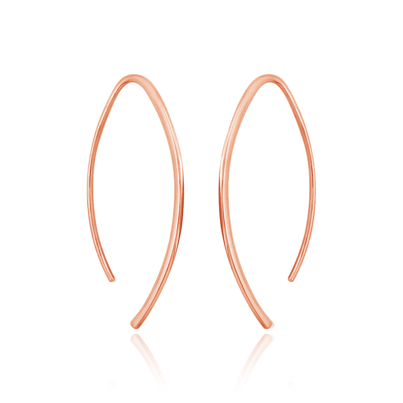 ROSE GOLD PULL THROUGH HOOPS