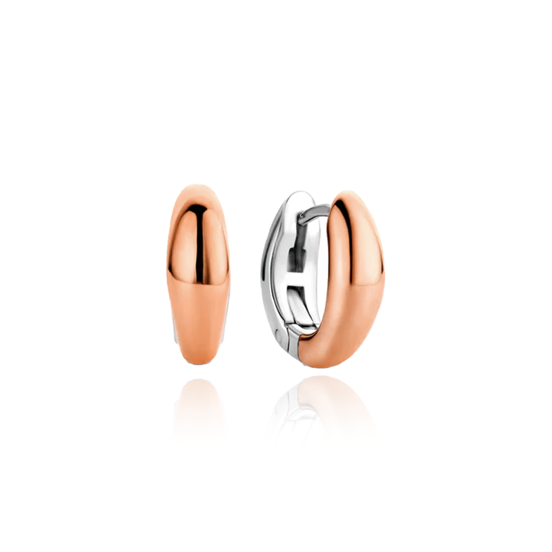 TI SENTO silver earrings with their rose-gold plating