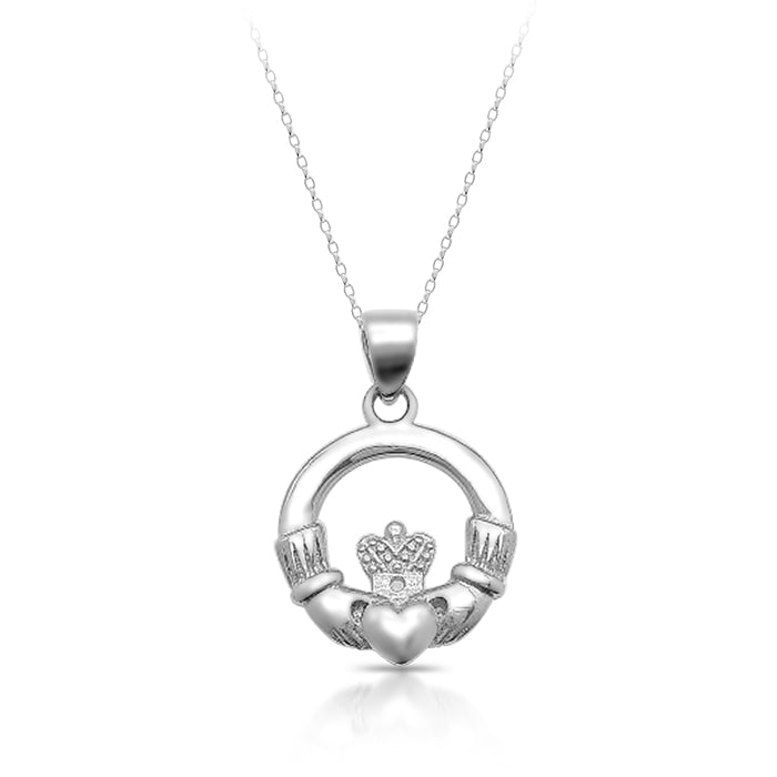 sterling silver claddagh pendant necklace