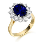 9CT YELLOW GOLD "LADY DI" SYLE CZ RING