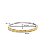 To-Sento-Sterling-Silver-Gold-Plated-Rib-Structure-Bracelet-Measurments-50mm wide x 4mm deep