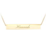 9ct Yellow Gold 3D Bar Necklace