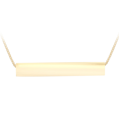 9CT YELLOW GOLD HORIZONTAL RECTANGULAR CUBOID NECKLACE