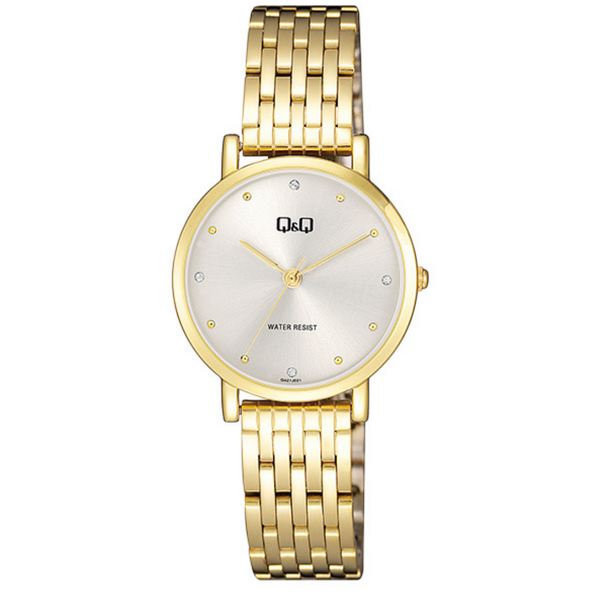 Ladies Gold Plated Bracelet Strap Round Face Watch