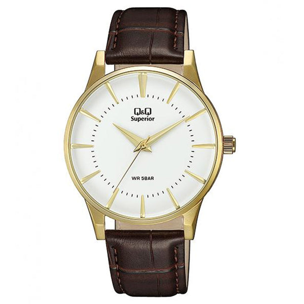 Copy of Q&Q GENTS BROWN & GOLD WATCH