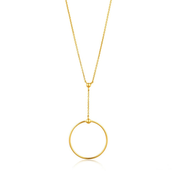 Ania Haie Orbit Drop Circle Gold Plated Necklace
