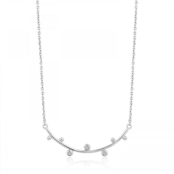 Ania Haie Shimmer Solid Bar Stud Silver Necklace