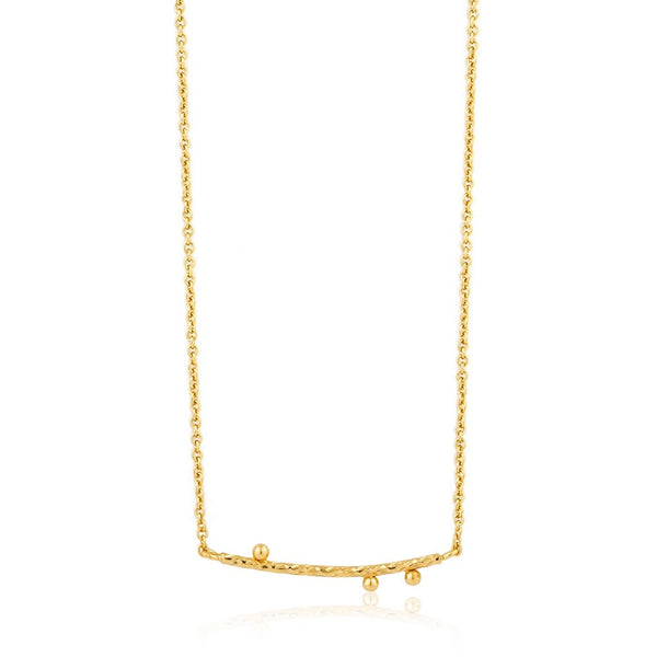Ania Haie Textured Solid Bar Gold Plated Necklace