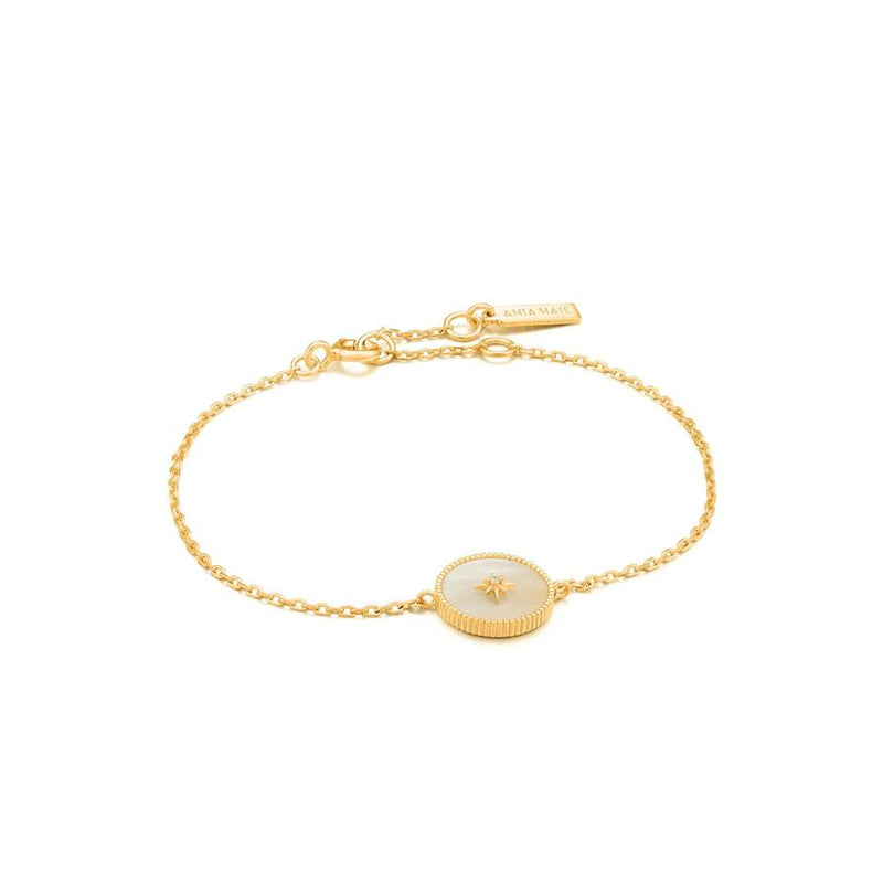 Ania - Haie - gold - and - mother - of - pearl - emblem - bracelet 