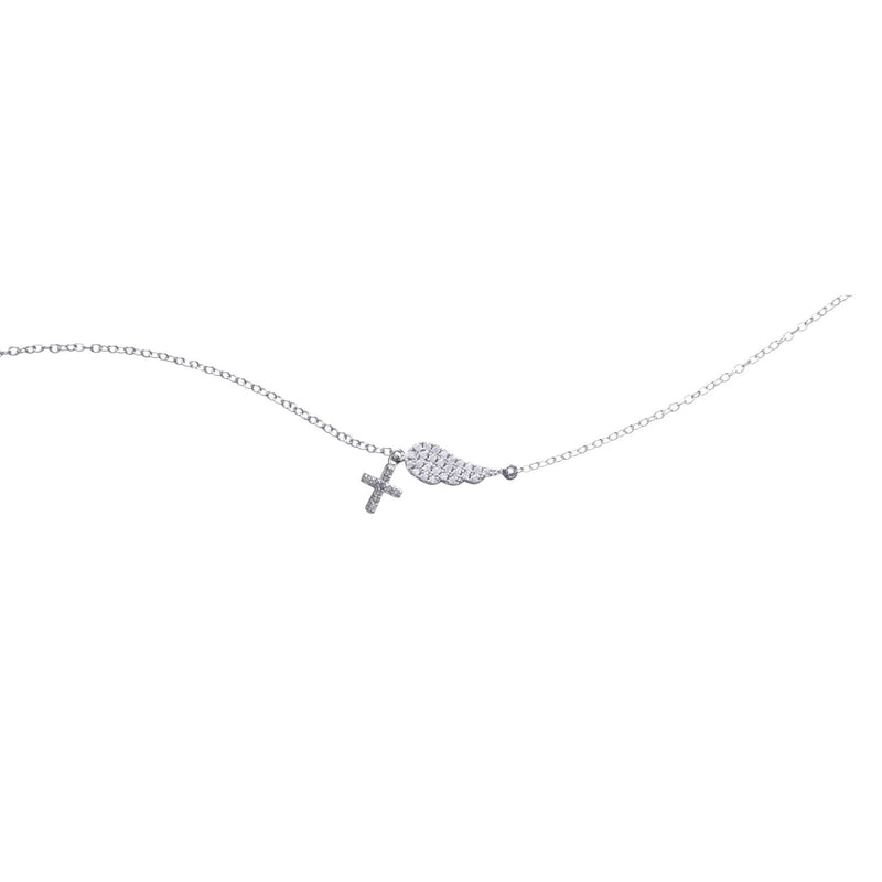 Silver - First - Communion - Feather - Bracelet - & - Cross- Charm