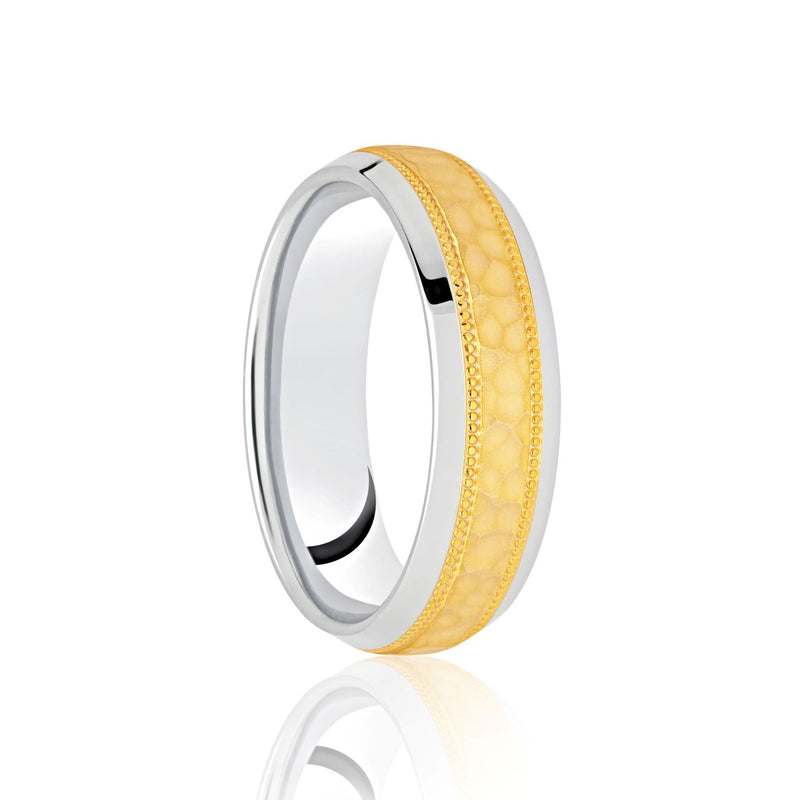 Gents Two Tone 9ct Yellow and White gold wedding Band
