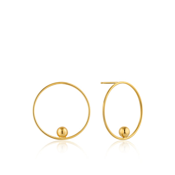 Ania - Haie - Gold - Orbit - Front - Hoop - Earrings