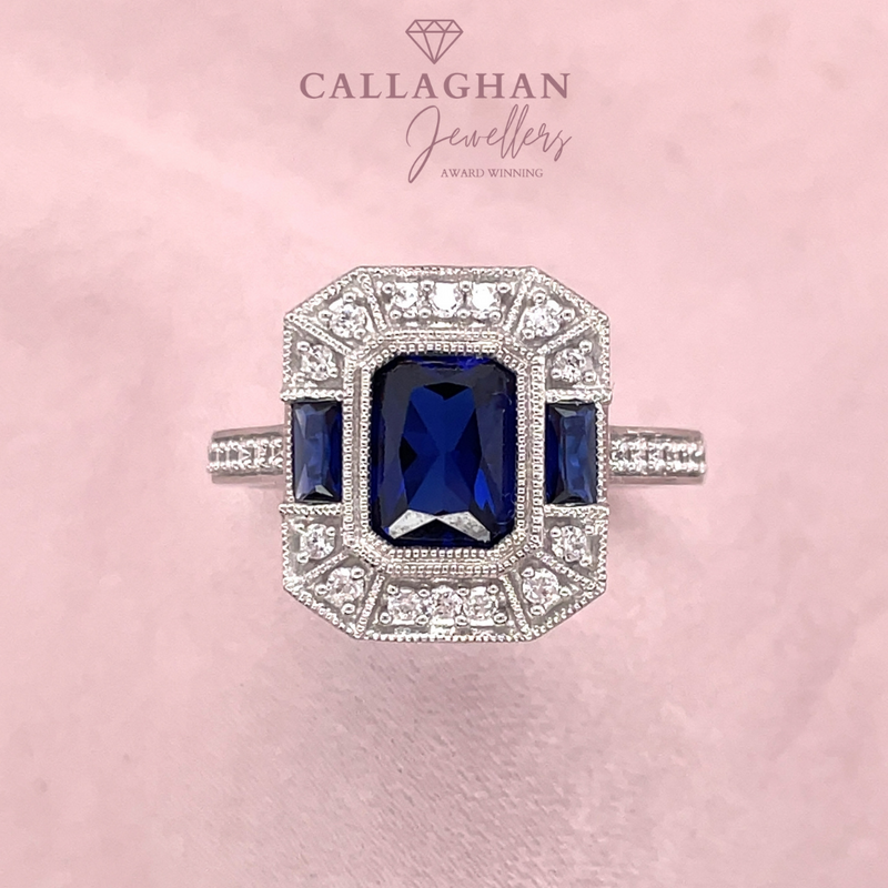 Sapphire sales cz ring