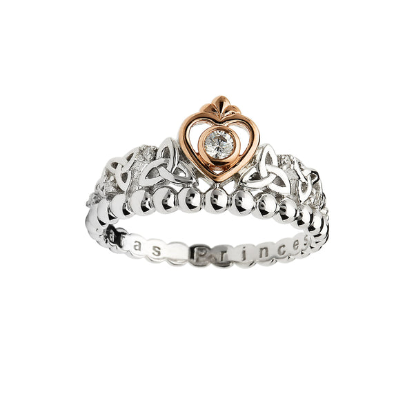 Tara's Princess Heart Trinity Ring - Sterling Silver