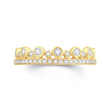2 Row 18ct Yellow Gold Stackable Diamond ring 65% Spread and .45ct total Diamond Weight