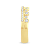 Side View 2 Row 18ct Yellow Gold Stackable Diamond ring 65% Spread and .45ct total Diamond Weight