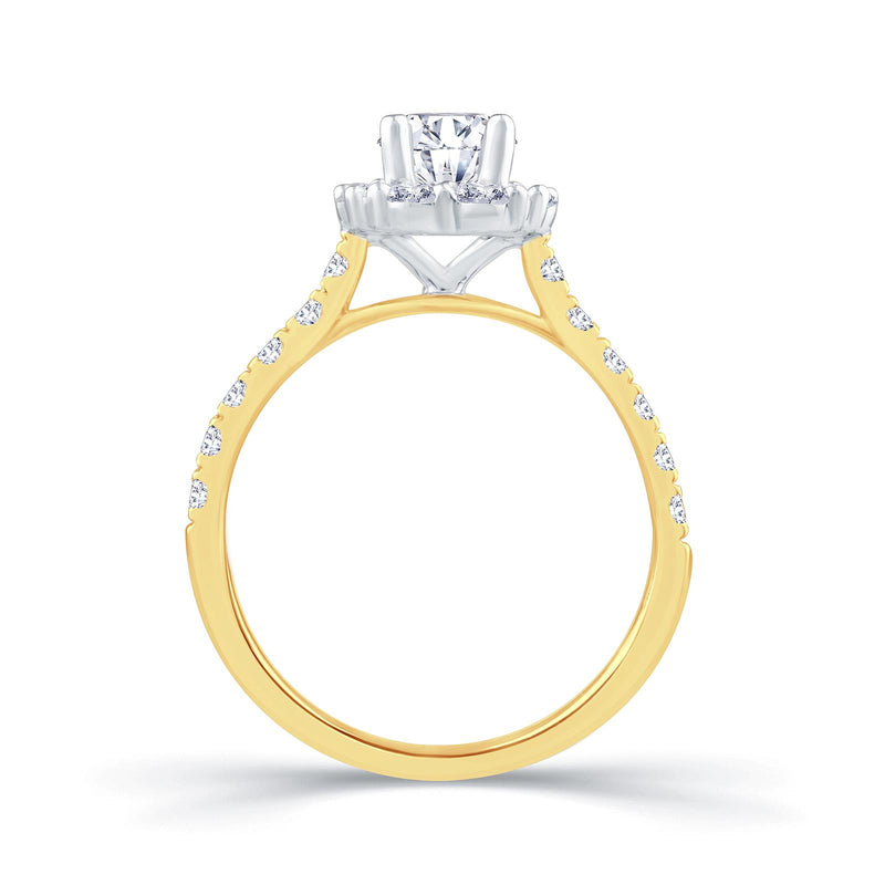 18CT-YELLOW-GOLD-EMERALD-CUT-HALO-&-DIAMOND-SET-SHOULDER-ENGAGEMENT-RING-SIDE-VIEW