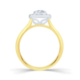 18ct - yellow - gold - oval - cluster - diamond - halo - engagement - ring - 050ct - weight 