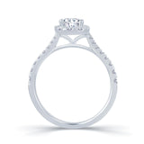 Platinum Pear Cut Halo Engagement Ring