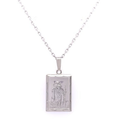 Smal - sterling - silver - rectangle - st - christopher - medal
