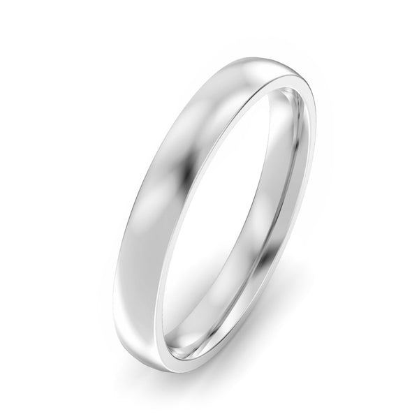 3mm Classic Court Light Weight Wedding Band - White Gold