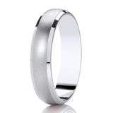 Gents 6mm palladium Satin finished with bevelled cut edges domed wedding band 